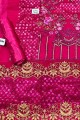 Rani pink Net Palazzo Suit