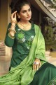 Green Cotton and silk Salwar Kameez