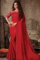 Fascinating Red Silk Party Wear Saree