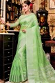 Light green Linen  Saree