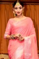 Beautiful Pink Linen Saree