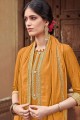 Musterd yellow Cotton and silk Palazzo Suit