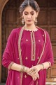 Rani pink Cotton and silk Palazzo Suit
