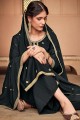 Black Cotton and silk Palazzo Suit