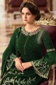 Snazzy Green Georgette Palazzo Suit