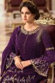 Purple Georgette Palazzo Suit