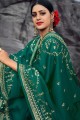 Green Georgette and satin Palazzo Suit