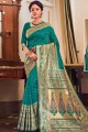 Rama green Jacquard and silk South Indian Saree