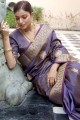 Adorable Purple Silk South Indian Saree