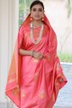 Gajari pink Silk  South Indian Saree
