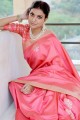 Sassy Pink Silk South Indian Saree