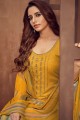 Musterd yellow Rayon and viscose Patiala Suit