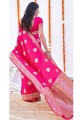 Banarasi Saree Weaving in Pink Banarasi silk