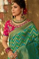 Divine Multicolor Banarasi raw silk Saree