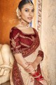Pretty Cream Silk South Indian Saree
