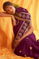 Traditional Violet Silk Saree