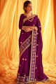 Traditional Violet Silk Saree