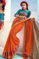 Beautiful Orange Cotton Saree