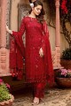 Red Georgette Pakistani Suit