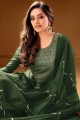 Steel green Cotton Palazzo Suit