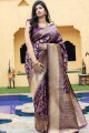 Luring Purple Silk South Indian Saree