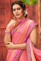 Divine Pink Chiffon Saree