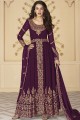 Wine purple Georgette Anarkali Suit