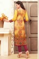 Yellow Patiala Suit with Printed Cotton