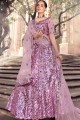 Indian Ethnic Lilac Soft net Wedding Lehenga Choli
