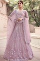 Appealing Lilac Soft net Wedding Lehenga Choli