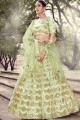 Sassy Pista green Soft net Wedding Lehenga Choli