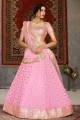 Heavy Embroidered Lehenga Choli in Pink Net