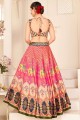 Wedding Lehenga Choli Multicolor in Silk with Digital print