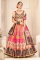 Wedding Lehenga Choli Multicolor in Silk with Digital print