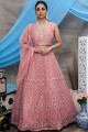 Stylish Dusty pink Net Lehenga Choli