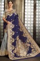 Voguish Banarasi raw silk in Navy blue Saree