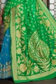 Banarasi raw silk  Green Saree with Blouse