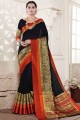 Handloom silk Saree with in Black