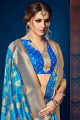 Banarasi raw silk Blue Saree in