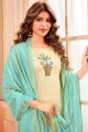 Cotton and handloom silk Cotton and handloom silk Eid Salwar Kameez with Hand
