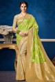 Trendy Banarasi raw silk in Green Saree