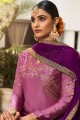 Stone Pink with moti Georgette and satin Eid Sharara Suit