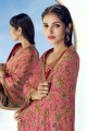 Maroon Silk Digital print Eid Palazzo Suit with Dupatta