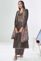 Silk Dark brown Eid Palazzo Suit in Digital print
