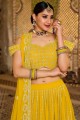 Yellow Embroidered Georgette Party Lehenga Choli