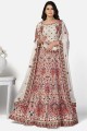 Party Lehenga Choli in Off white Georgette with Mirror