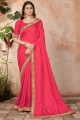 Red Silk Saree with Lace