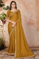 Lace Silk Saree in Brown with Blouse