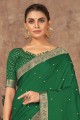 Green Silk Saree in Printed