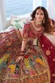 Silk Maroon Wedding Lehenga Choli in Embroidered